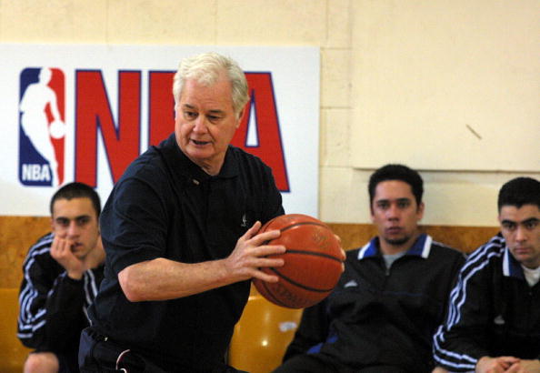 Tex Winter ex NBA coach at a basketball training c